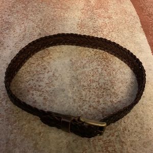 Preowned Vintage Banana Republic Women's Wide Braided Leather Belt Brown 34.5”
